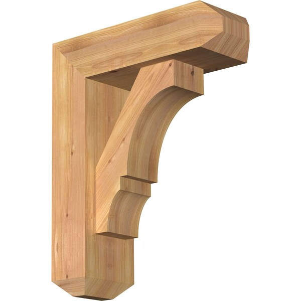 Ekena Millwork Balboa Craftsman Smooth Bracket w/ Offset Brace, Western Red Cedar, 5 1/2"W x 16"D x 20"H BKT0604X16X20BOA04SWR - main